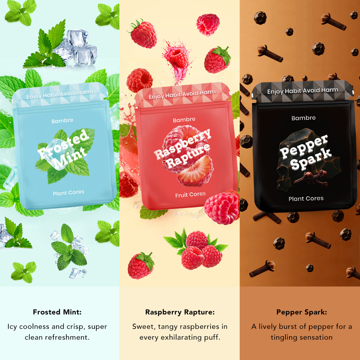 Bambre Starter Pack - Maple Device with 3 Flavor Cores
