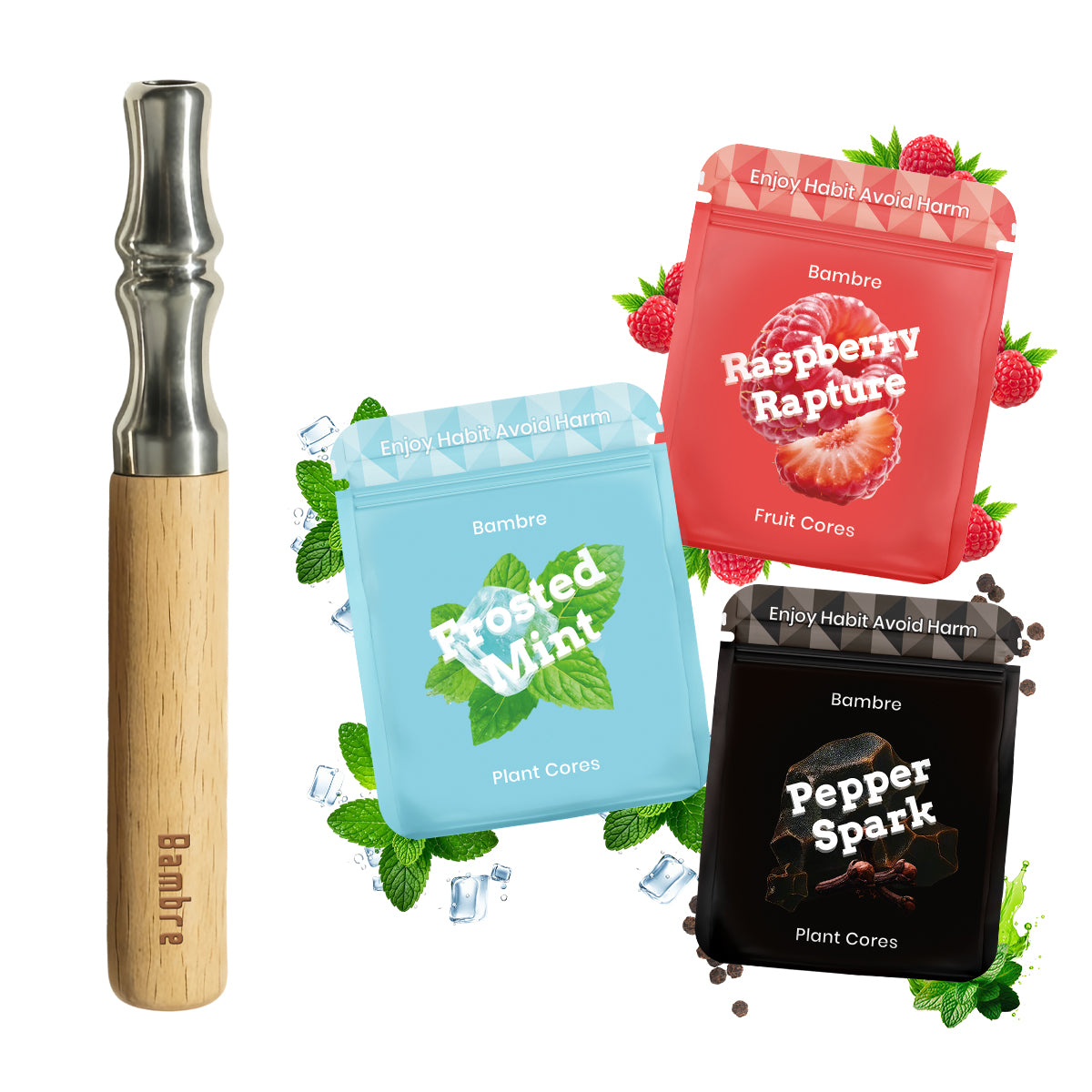 Bambre Starter Pack - Maple Device with 3 Flavor Cores