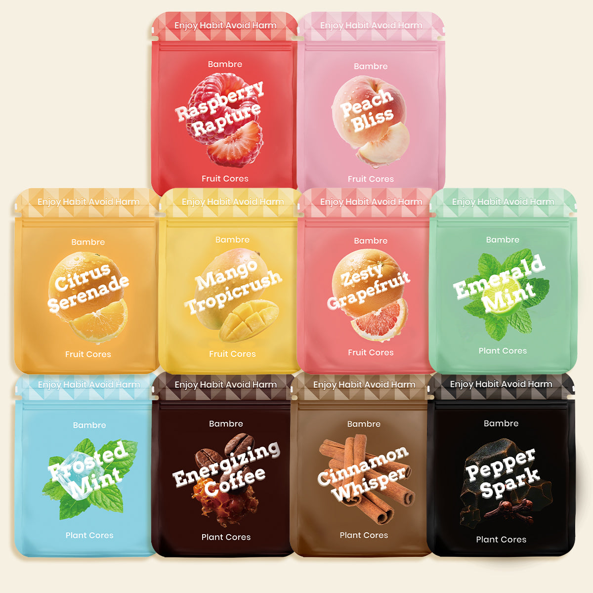 Bambre Flavor Cores Complete Set. Explore All 10 Flavors Packs