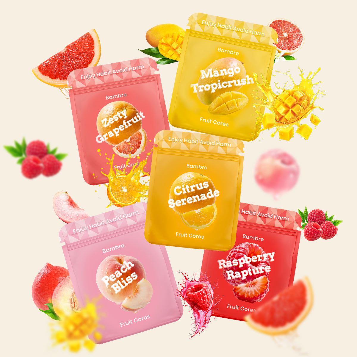 Bambre Fruit Citrus Flavor Cores Bundle 5 Packs