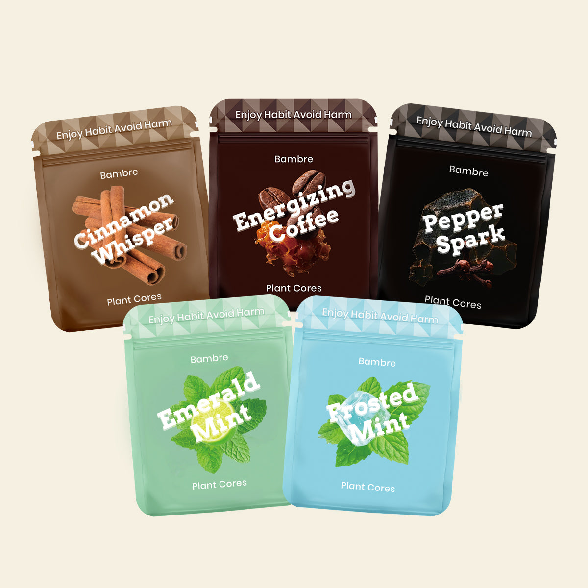 Bambre Natural Plant Herbal Flavor Cores Bundle 5 Packs