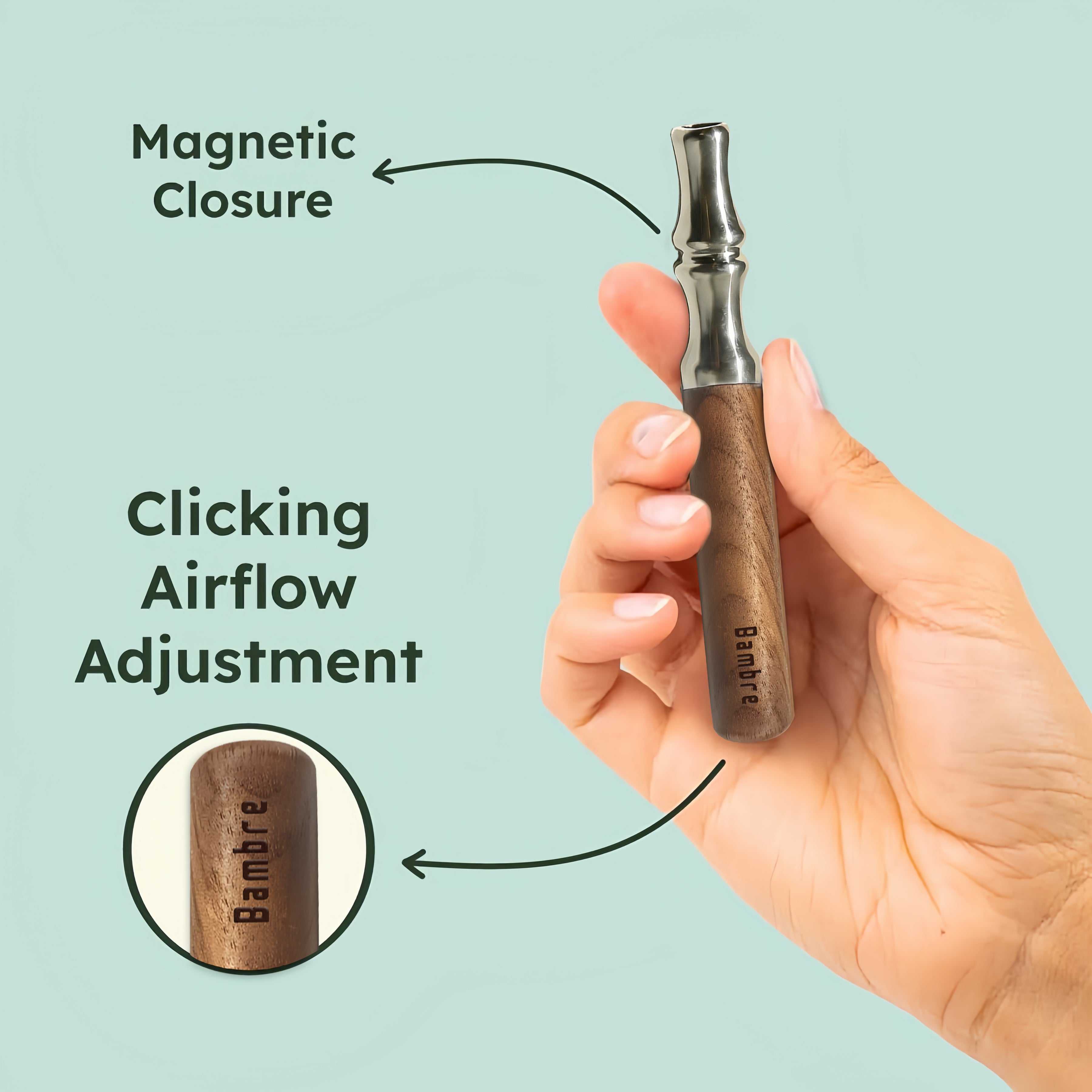 Bambre Walnut Flavor Air Device. Stress-Relieving Nicotine-Free Inhaler. Say Goodbye to Your Bad Habit.