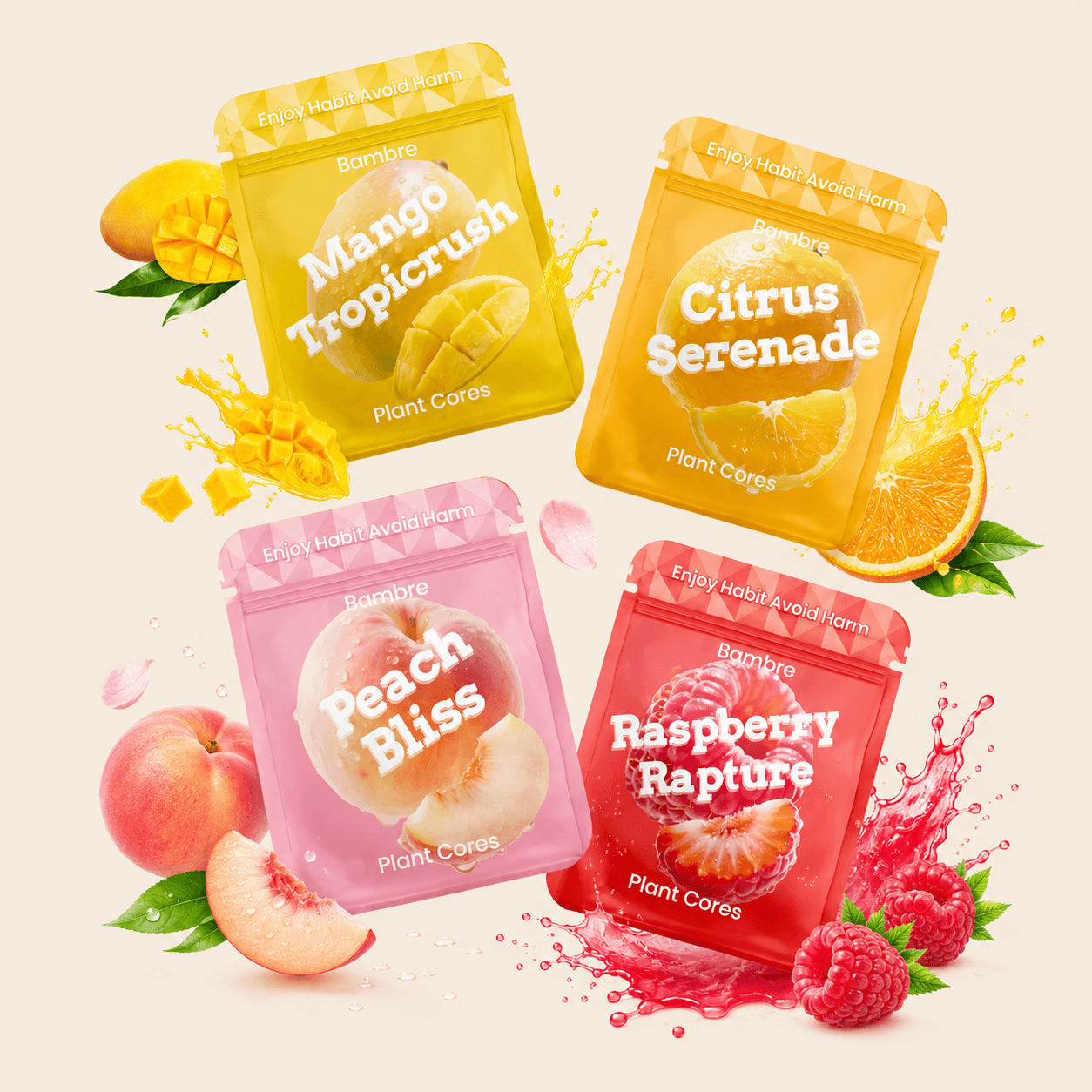 Bambre Fruit & Citrus Aroma Cores Bundle - 4 Pack